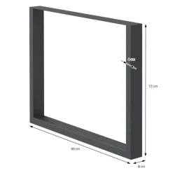 2x Tischbeine Tischkufen aus Vierkantprofilen 90x72 cm Anthrazit pulverbeschichtete Stahl-ECD Germany Clearance