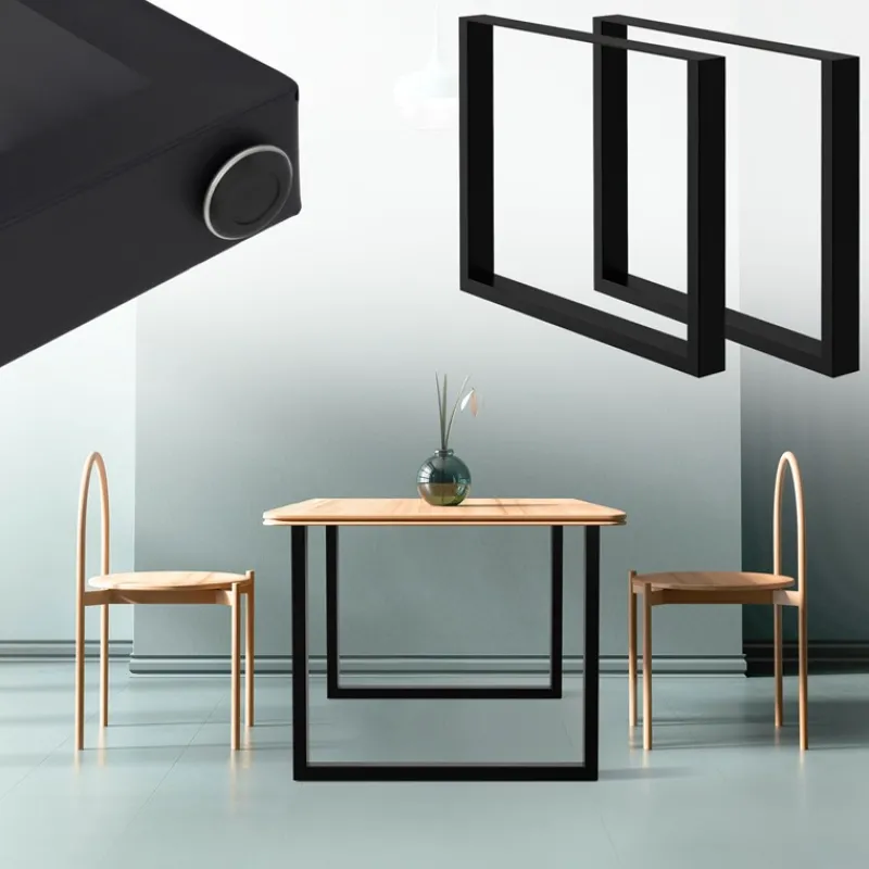 2x Tischbeine Tischkufen aus Vierkantprofilen 90x72 cm,Schwarz pulverbeschichtete Stahl-ECD Germany Sale