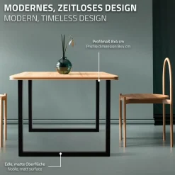 2x Tischbeine Tischkufen aus Vierkantprofilen 90x72 cm,Schwarz pulverbeschichtete Stahl-ECD Germany Sale