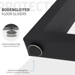 2x Tischbeine Tischkufen aus Vierkantprofilen 90x72 cm,Schwarz pulverbeschichtete Stahl-ECD Germany Sale