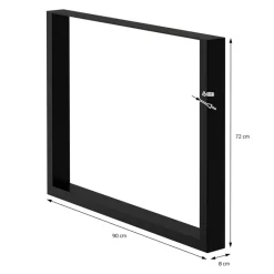 2x Tischbeine Tischkufen aus Vierkantprofilen 90x72 cm,Schwarz pulverbeschichtete Stahl-ECD Germany Sale