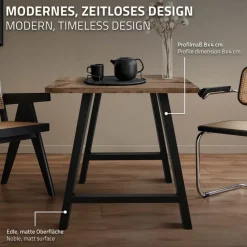 2x Tischkufen A-Form 70x72 cm Schwarz aus pulverbeschichtetem Stahl Tischgestell für Esstisch und Schreibtisch-ECD Germany Best