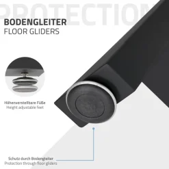 2x Tischkufen A-Form 70x72 cm Schwarz aus pulverbeschichtetem Stahl Tischgestell für Esstisch und Schreibtisch-ECD Germany Best