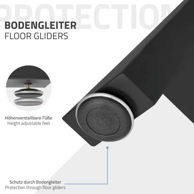 2x Tischkufen A-Form 70x72 cm Schwarz aus pulverbeschichtetem Stahl Tischgestell für Esstisch und Schreibtisch-ECD Germany Best