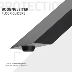 2x Tischkufen X-Design 60x72 cm Anthrazit pulverbeschichtete Stahl Tischgestell für Esstisch & Schreibtisch-ECD Germany Sale