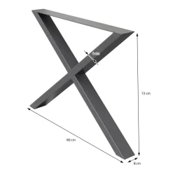 2x Tischkufen X-Design 60x72 cm Anthrazit pulverbeschichtete Stahl Tischgestell für Esstisch & Schreibtisch-ECD Germany Sale