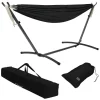 XXL Hängematte mit Stahlgestell bis 250 kg Schwarz inkl. Tragetasche ML-Design-ECD Germany Online