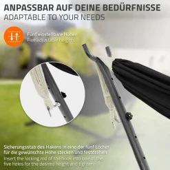 XXL Hängematte mit Stahlgestell bis 250 kg Schwarz inkl. Tragetasche ML-Design-ECD Germany Online