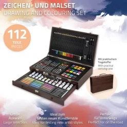Zeichenset für Kinder mit Malkoffer aus Holz-ECD Germany Clearance