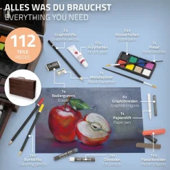 Zeichenset für Kinder mit Malkoffer aus Holz-ECD Germany Clearance