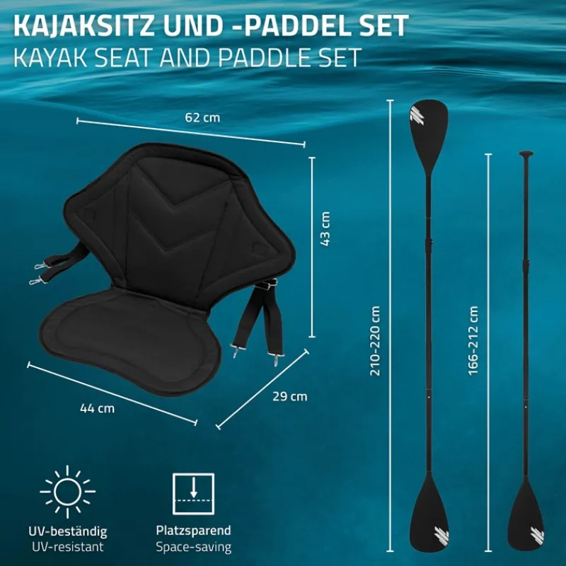 Zubehör Set Kajak Sitz und 2 in 1 Paddel für Stand Up Paddle SUP Board-ECD Germany Discount