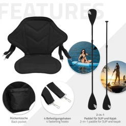 Zubehör Set Kajak Sitz und 2 in 1 Paddel für Stand Up Paddle SUP Board-ECD Germany Discount