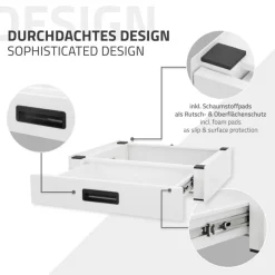 Zwischenbaurahmen für Waschmaschine Verbindungsrahmen mit Schublade 60,5x54 cm in Weiß ML-Design-ECD Germany Online