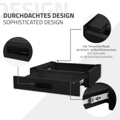 Zwischenbaurahmen für Waschmaschine Verbindungsrahmen mit Schublade 60,5x54 cm in Schwarz ML-Design-ECD Germany Sale