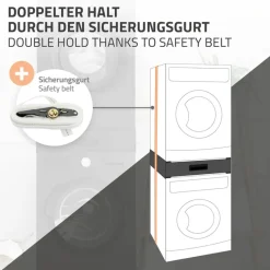 Zwischenbaurahmen für Waschmaschine Verbindungsrahmen mit Schublade 60,5x54 cm in Schwarz ML-Design-ECD Germany Sale