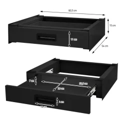 Zwischenbaurahmen für Waschmaschine Verbindungsrahmen mit Schublade 60,5x54 cm in Schwarz ML-Design-ECD Germany Sale
